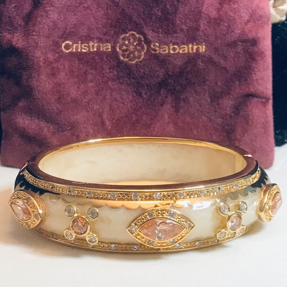 🌟 HOST PICK🌟 Cristina Sabatini Enamel Clamper Bangle - Picture 1 of 7